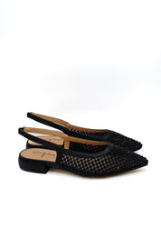 Gaia Shoes E1122 Slingback con tessuto a rete e punta affilata
