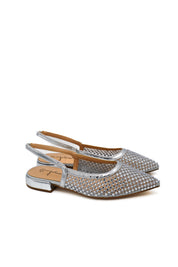 Gaia Shoes E1122 Slingback in rete con micro strass luminosi