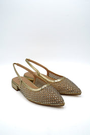 Gaia Shoes E1122 Slingback in rete con micro strass luminosi