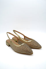 Gaia Shoes E1122 Slingback in rete con micro strass luminosi