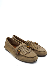 Gaia Shoes Anna mocassini con frange e perline decorative