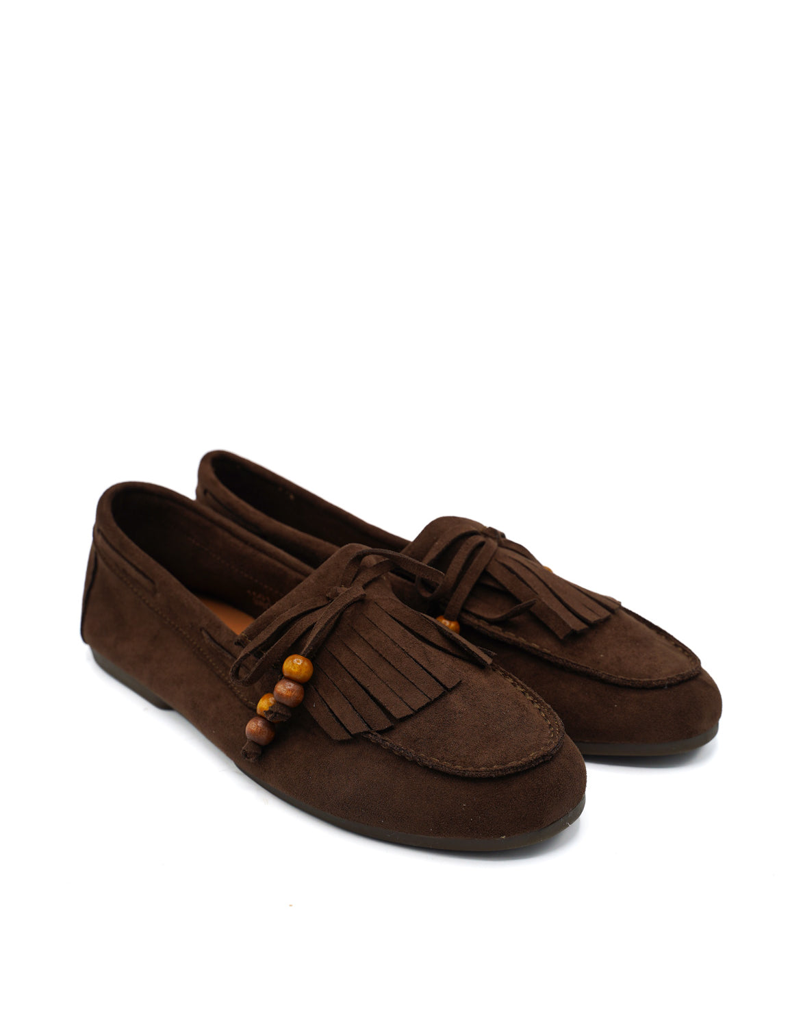 Gaia Shoes Anna mocassini con frange e perline decorative