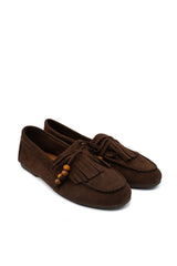Gaia Shoes Anna mocassini con frange e perline decorative