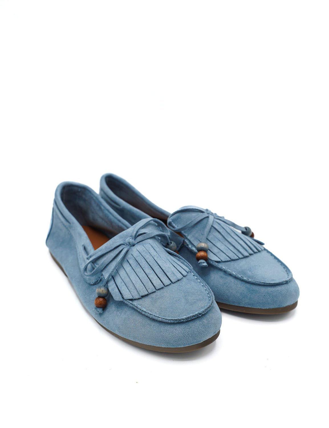 Gaia Shoes Anna mocassini con frange e perline decorative
