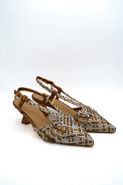 Gaia Shoes GK256 Dècolletè slingback intrecciate con tacco medio