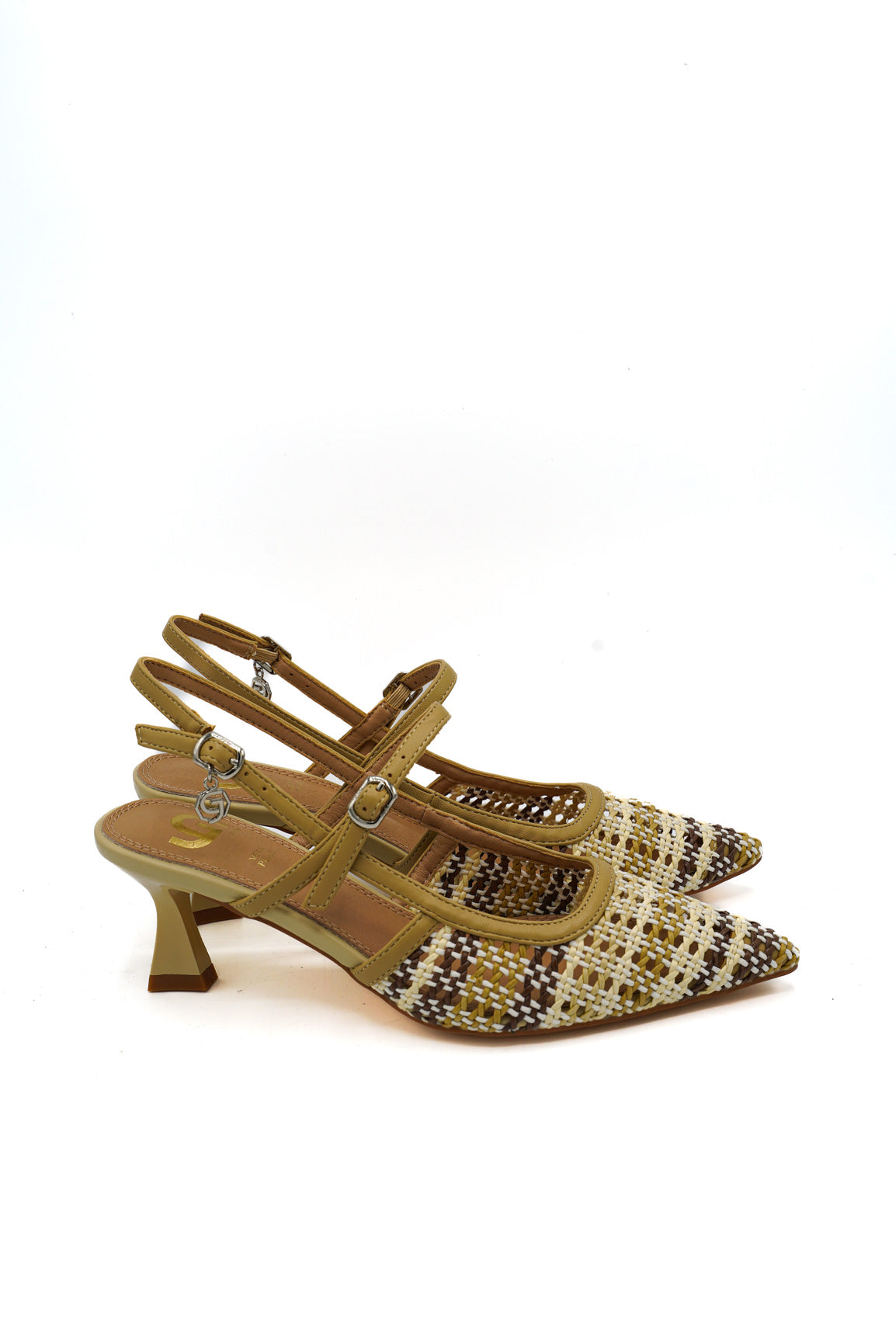 Gaia Shoes GP980 Dècolletè slingback intrecciate bicolore