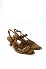 Gaia Shoes GP980 Dècolletè slingback intrecciate bicolore