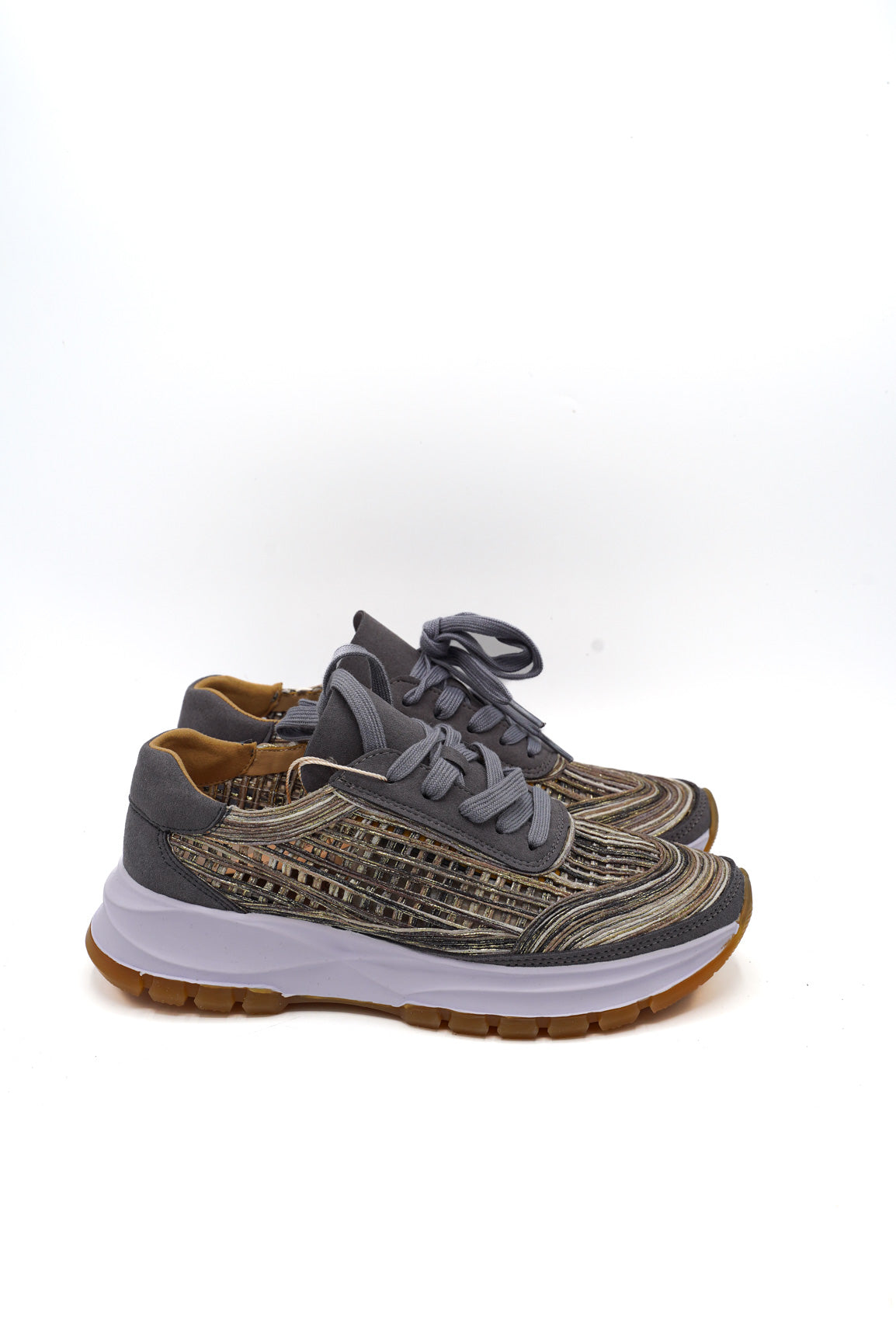 Gaia Shoes AL-EW10136 Sneakers effetto intreccio con motivi ondulati