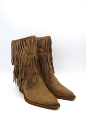 Gaia Shoes Amelia Stivaletti texani con frange decorative doppio strato