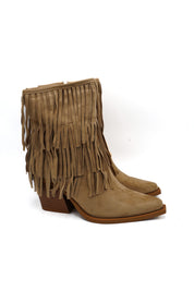 Gaia Shoes Amelia Stivaletti texani con frange decorative doppio strato