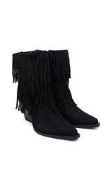 Gaia Shoes Amelia Stivaletti texani con frange decorative doppio strato
