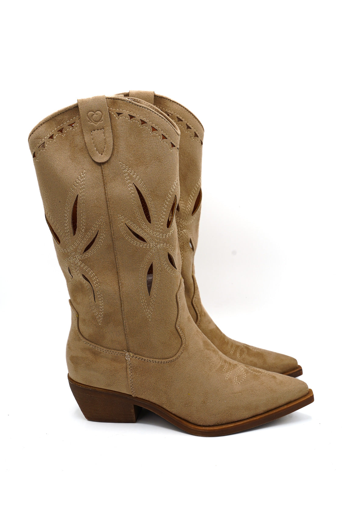 Gaia Shoes Arisa Stivali texani scamosciati con gambale traforato
