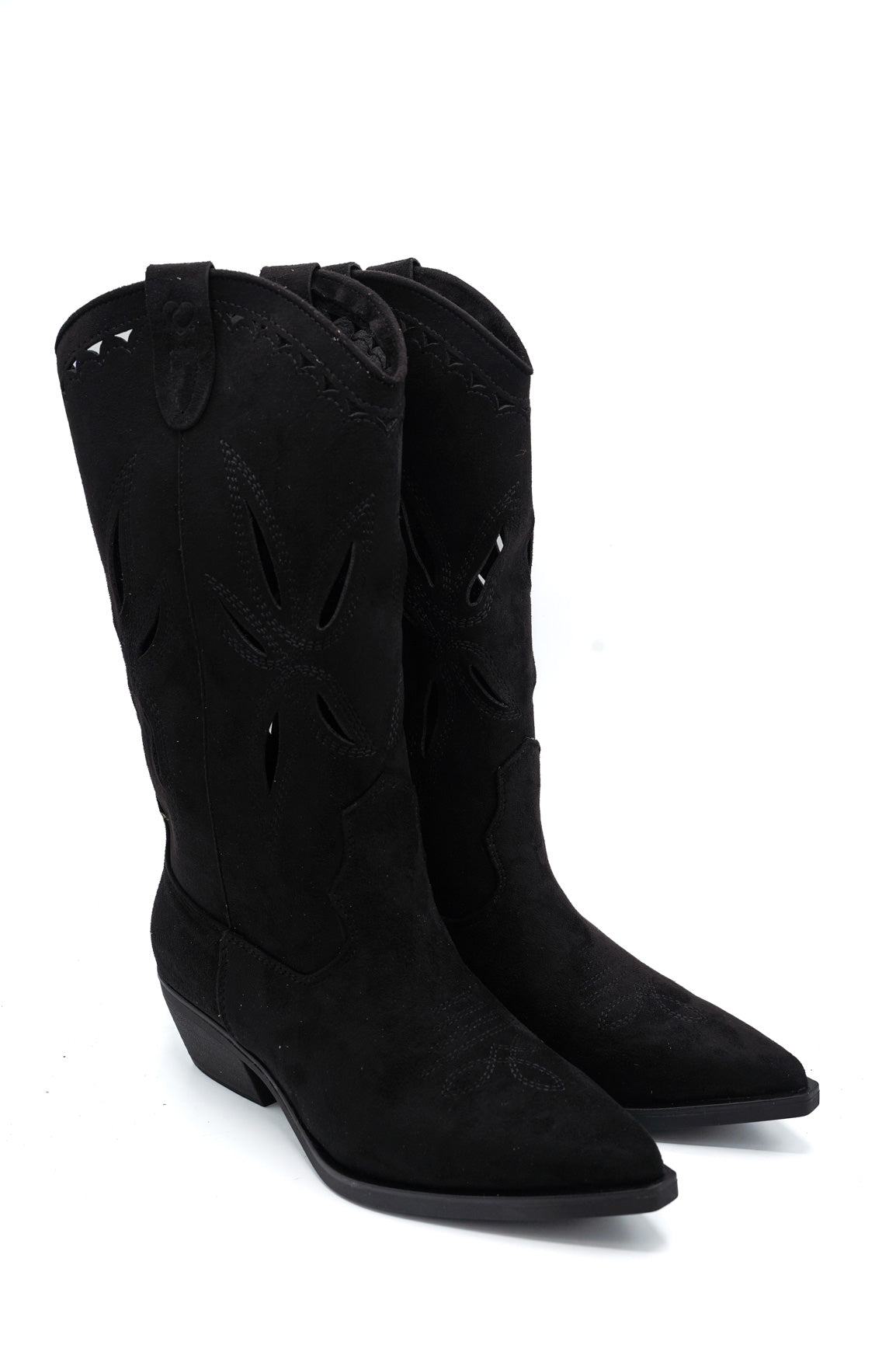 Gaia Shoes Arisa Stivali texani scamosciati con gambale traforato