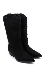 Gaia Shoes Arisa Stivali texani scamosciati con gambale traforato