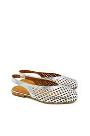Scarpissime 01 246 15150 Slingback intrecciate forate a tacco basso