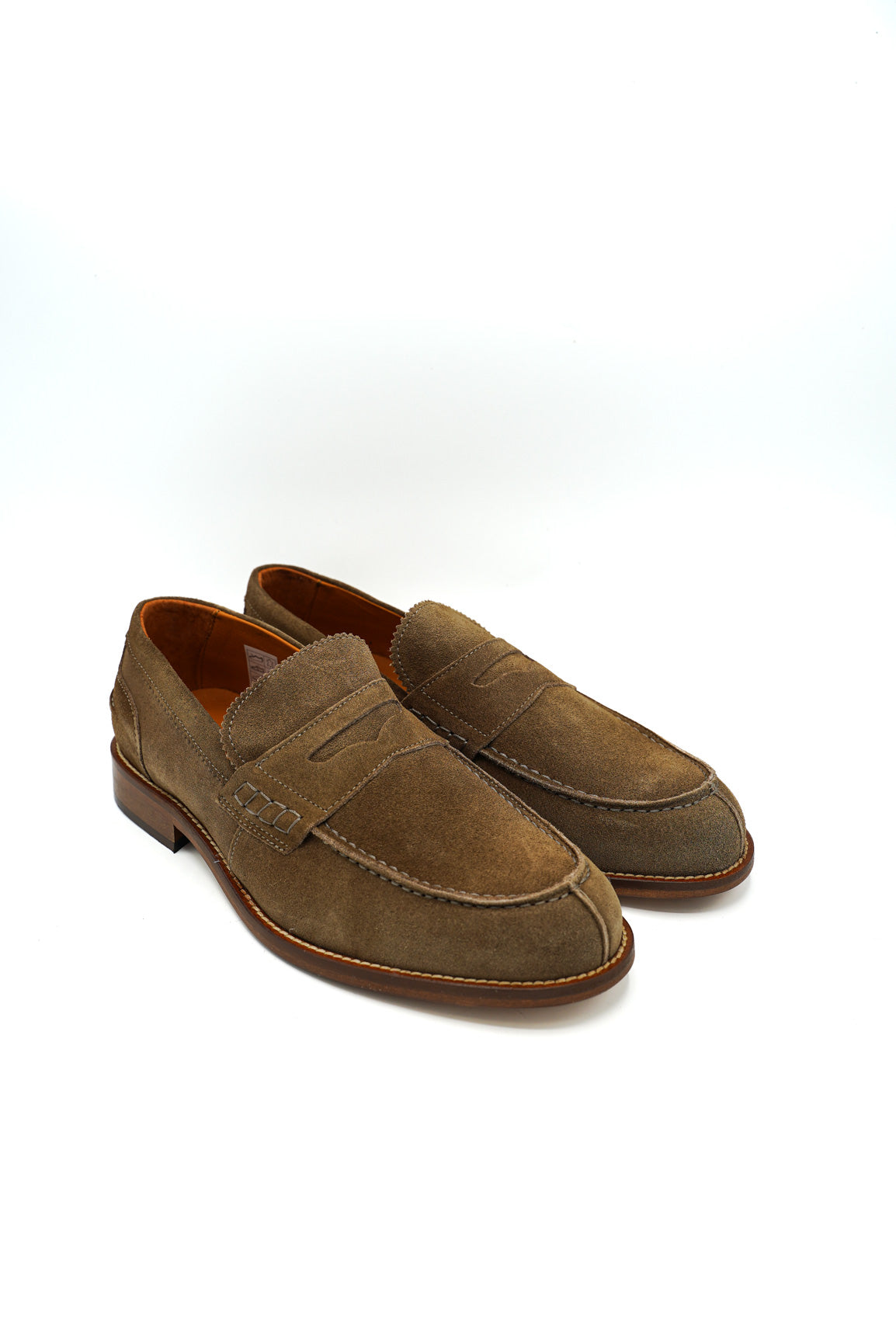 Exton 2142 Mocassini penny loafer in pelle scamosciata