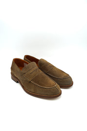 Exton 2142 Mocassini penny loafer in pelle scamosciata