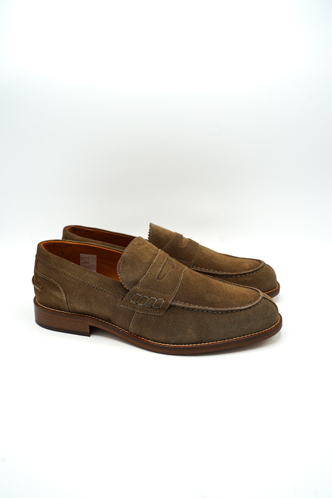 Exton 2142 Mocassini penny loafer in pelle scamosciata