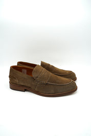 Exton 2142 Mocassini penny loafer in pelle scamosciata