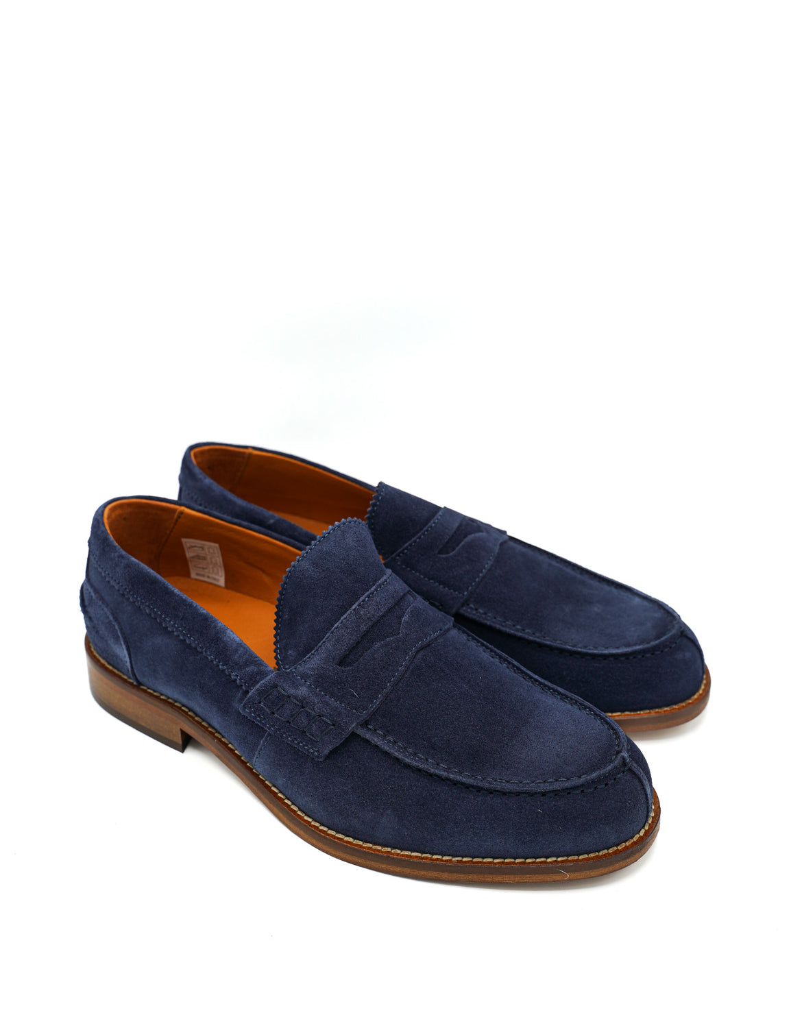 Exton 2142 Mocassini penny loafer in pelle scamosciata