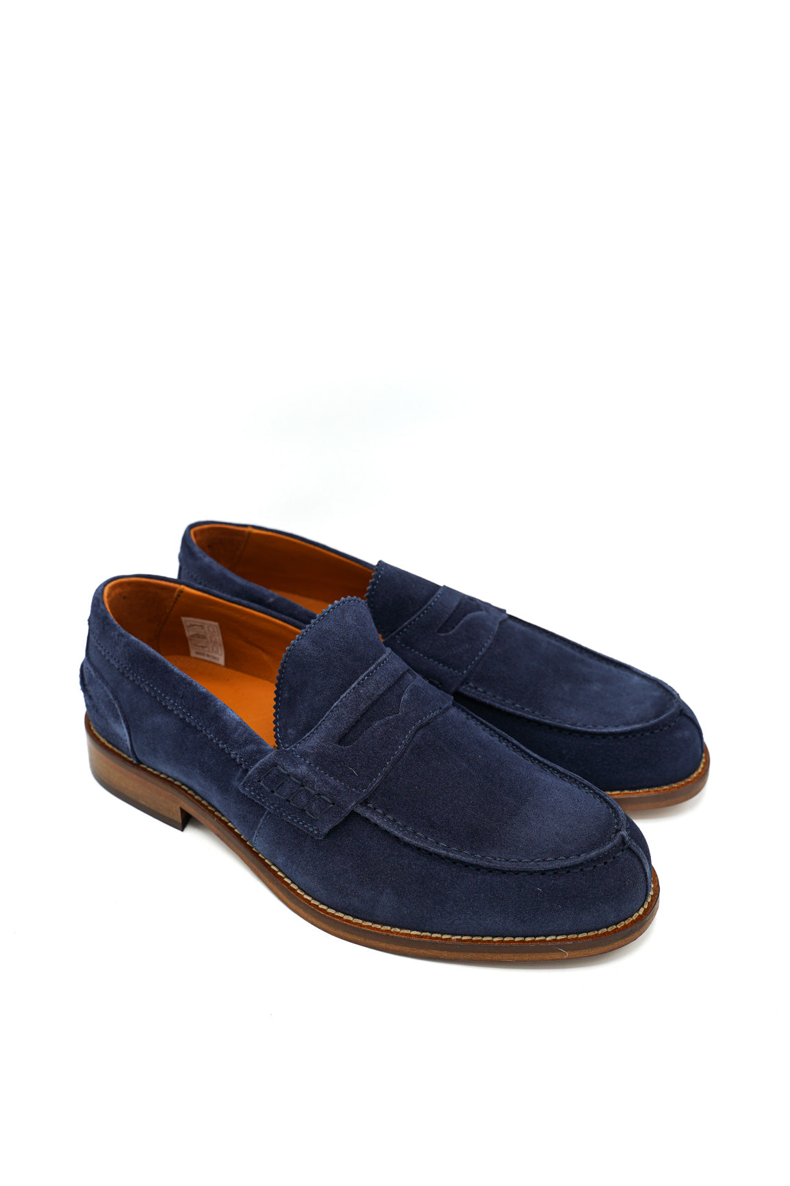 Exton 2142 Mocassini penny loafer in pelle scamosciata