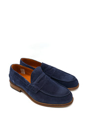 Exton 2142 Mocassini penny loafer in pelle scamosciata