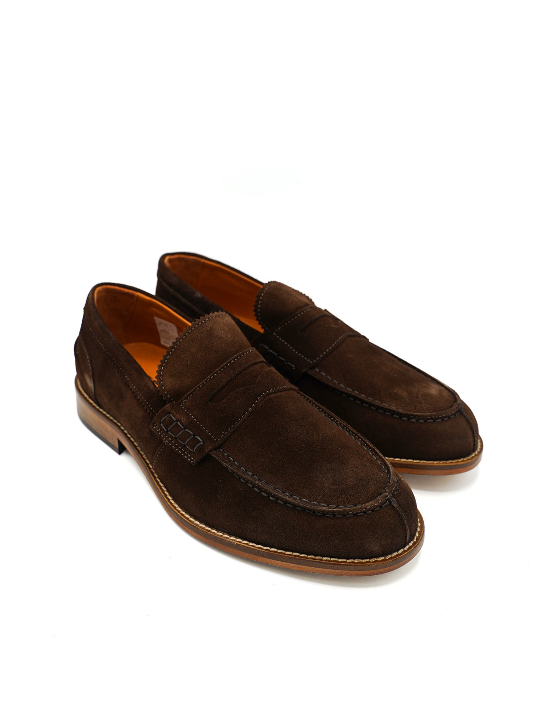 Exton 2142 Mocassini penny loafer in pelle scamosciata