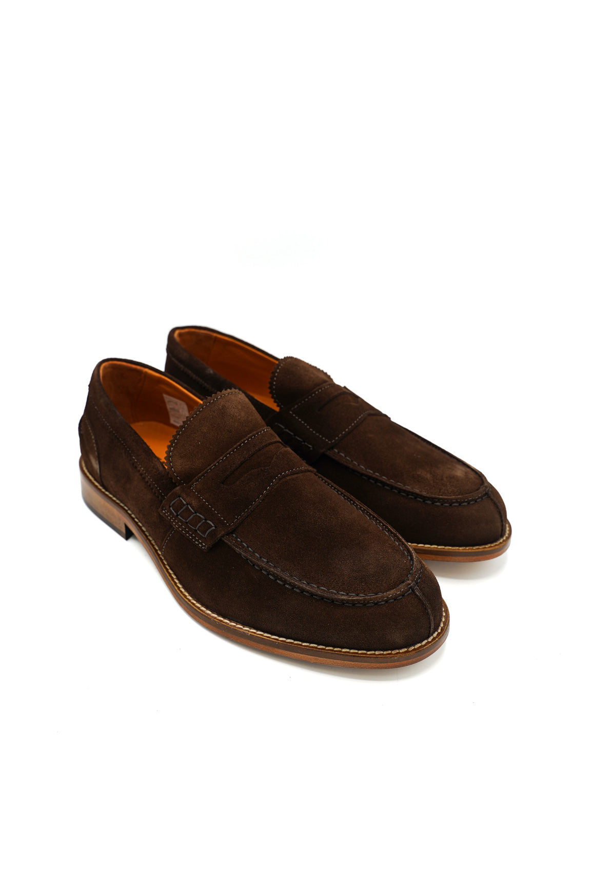 Exton 2142 Mocassini penny loafer in pelle scamosciata