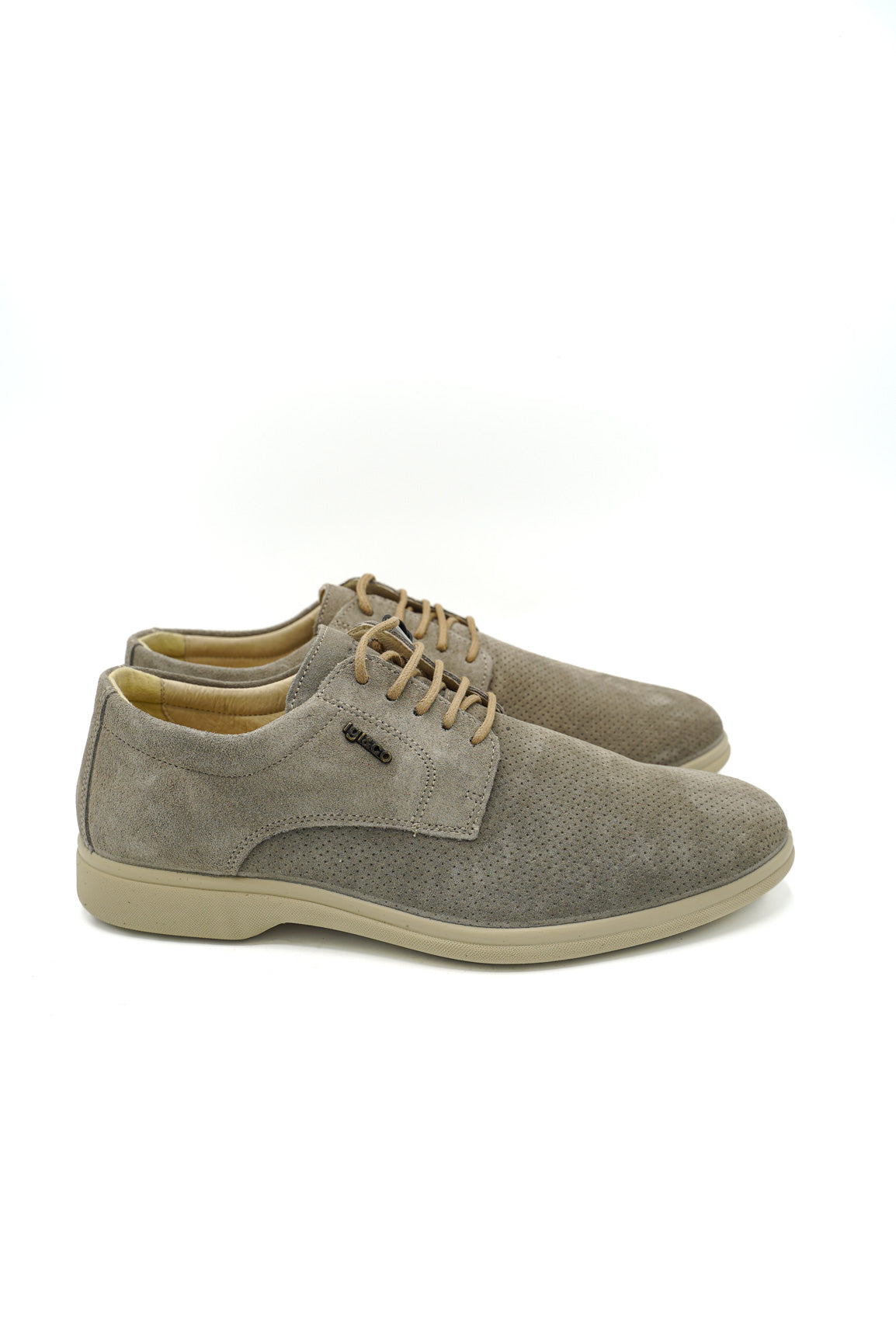 Igi&Co 1100211 Scarpe eleganti da uomo grigio-beige con lacci