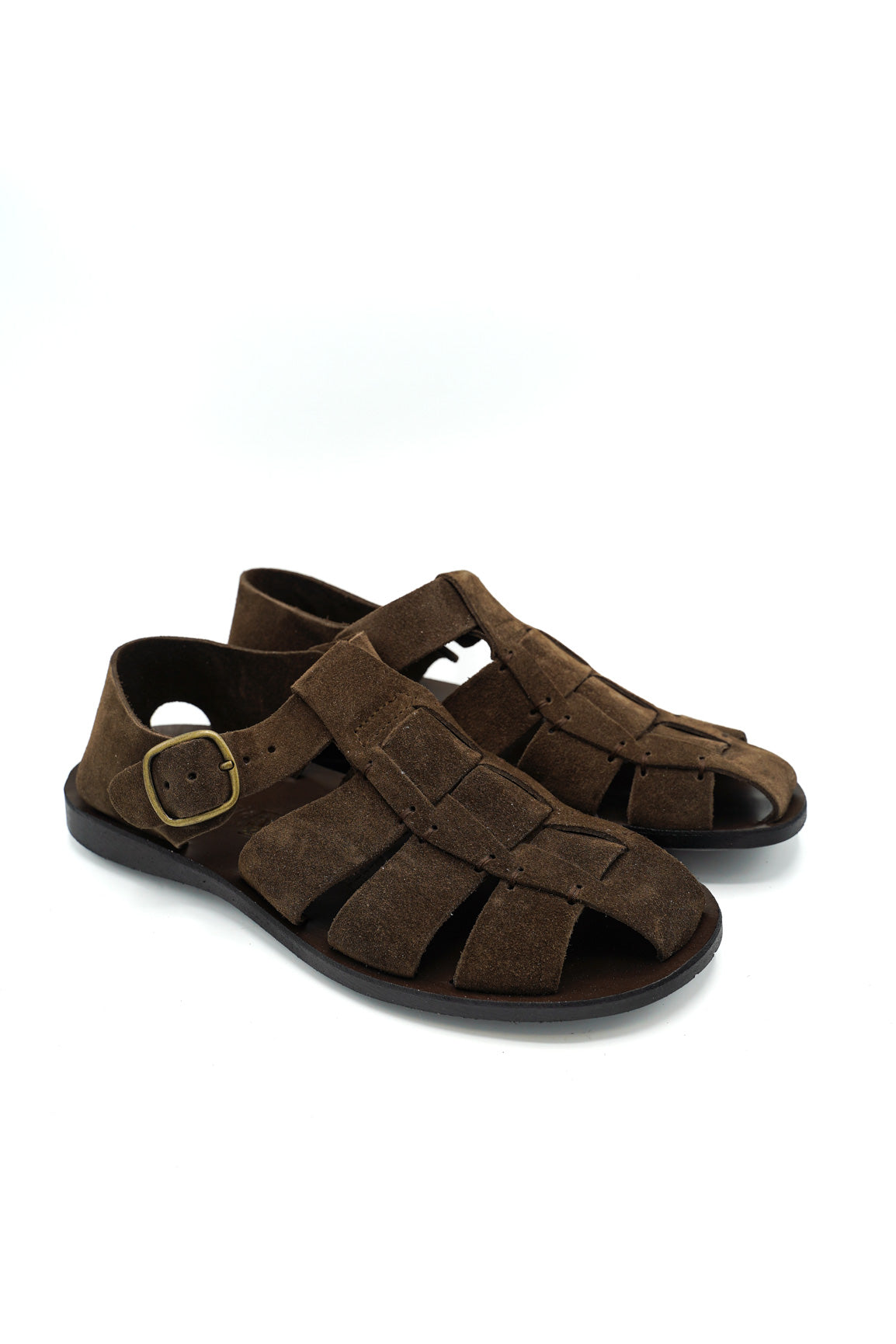 Antichi Romani 1520 Sandali uomo stile fisherman con punta chiusa