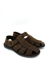 Antichi Romani 1520 Sandali uomo stile fisherman con punta chiusa