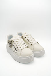 Gaia Shoes E703 Sneakers con suola platform e scritte decorative