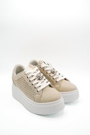 Gaia Shoes E702 Sneakers platform traforate con accessorio gioiello