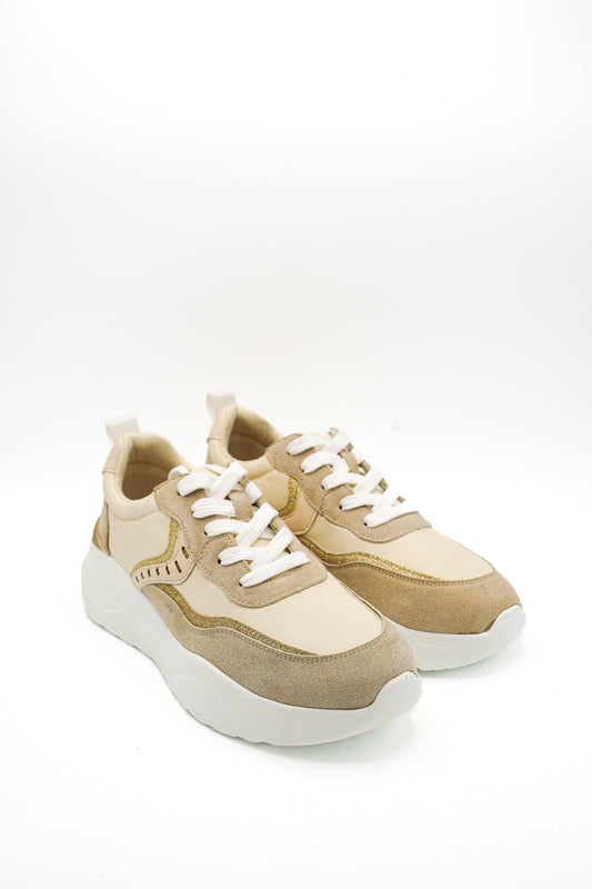 Gaia Shoes E21 Sneakers donna con inserti glitterati e suola chunky