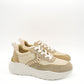 Gaia Shoes E21 Sneakers donna con inserti glitterati e suola chunky