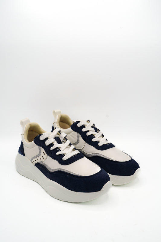 Gaia Shoes E21 Sneakers donna con inserti glitterati e suola chunky